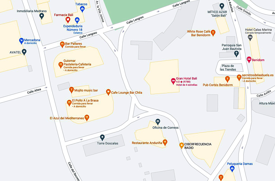 Mapa de ubicación de Ciberfrecuencia Radio en Benidorm